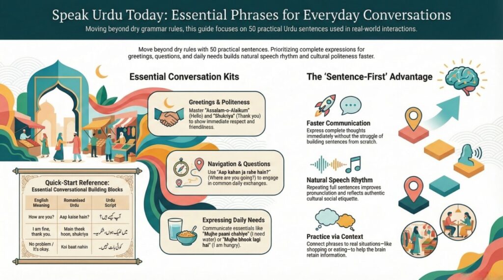 50 Daily Use Urdu Sentences with English Meanings