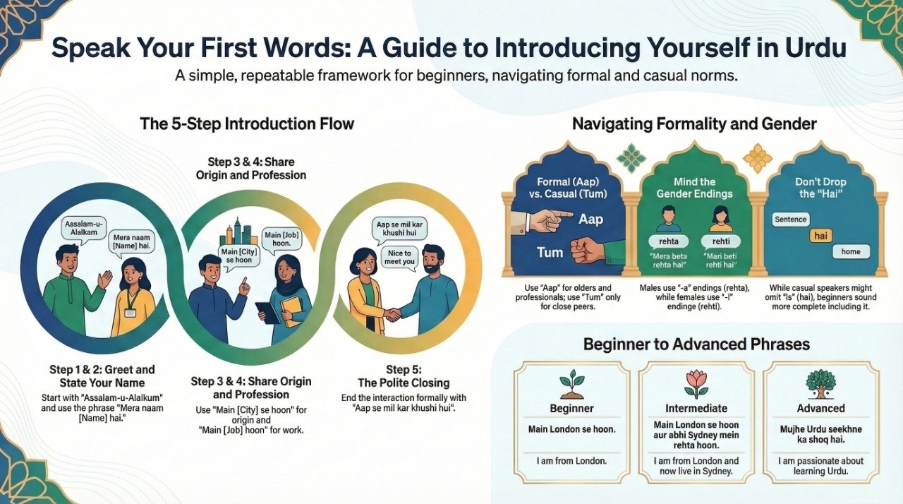 Urdu Introduction Introduce Yourself in Urdu: 50+ Easy Sentences, Dialogues & Examples