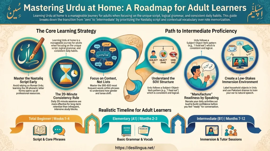 Best Way to Learn Urdu at Home for Adults