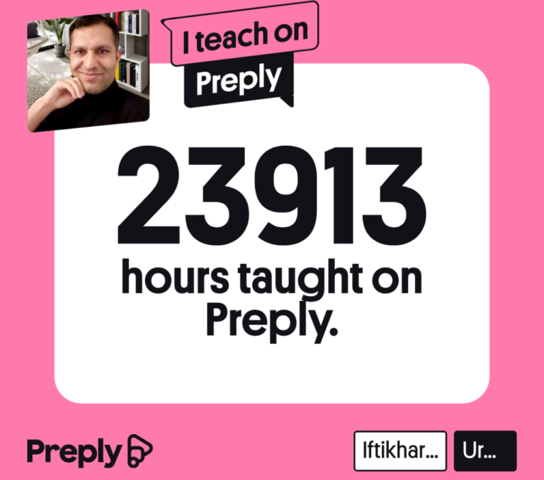 Iftikhar Preply teaching hours